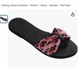 Havaianas You St. Tropez Mesh Flip Flop Sandal Black 35/36 Brazil #21
